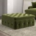 Large Olive Green Velvet Storage Footstool - Payton