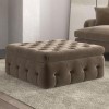 Large Beige Velvet Storage Footstool - Payton