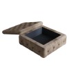 Large Beige Velvet Storage Footstool - Payton