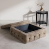 Large Beige Velvet Storage Footstool - Payton