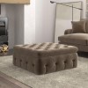 Large Beige Velvet Storage Footstool - Payton