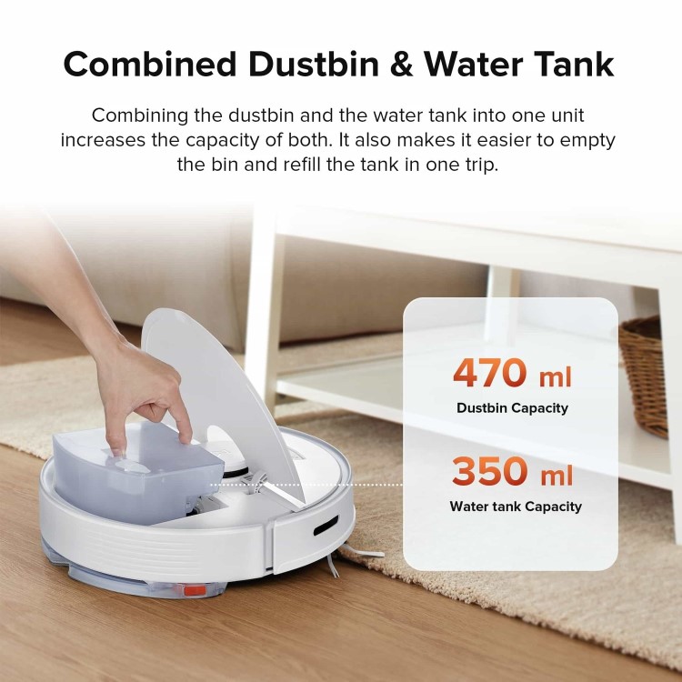 Roborock Q7Max+ Robot Vacuum Cleaner with Self-Emptying Station - White