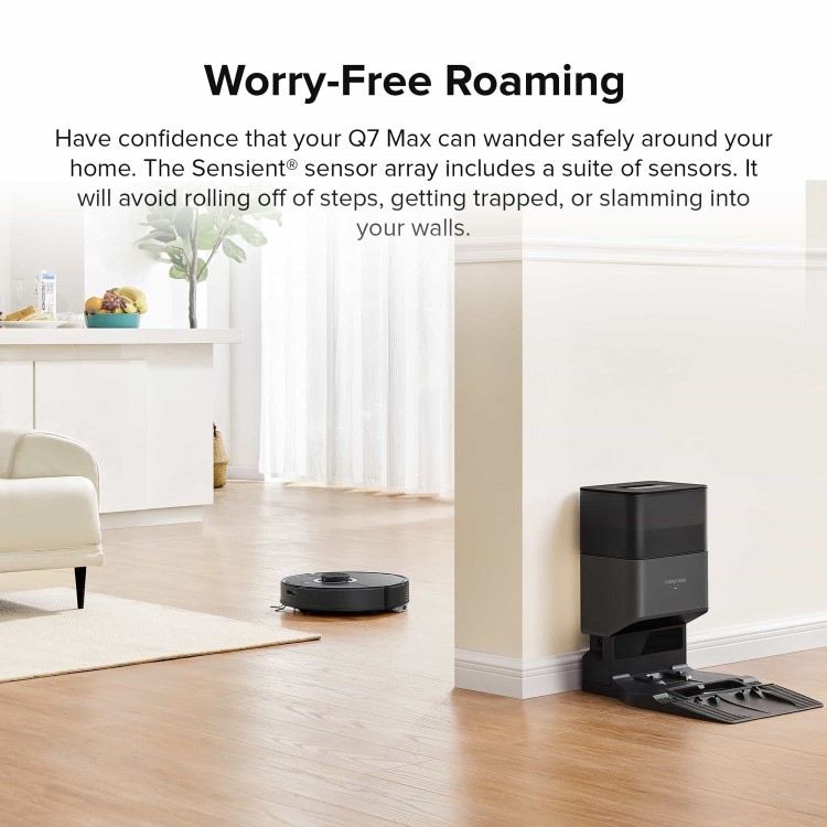 Roborock Q7Max+ Robot Vacuum Cleaner with Self-Emptying Station - Black
