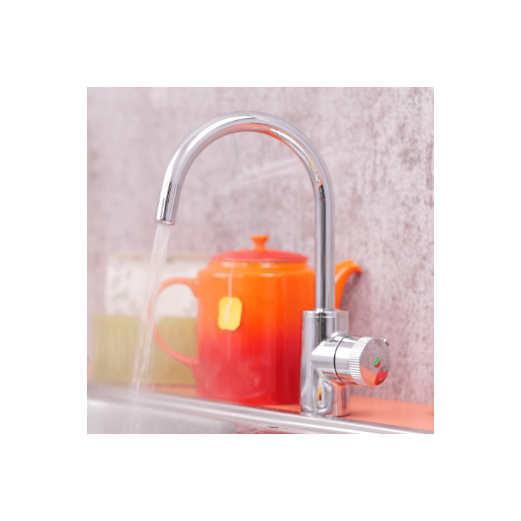 GRADE A1 - QETTLE Original Mini 2 in 1 Instant Boiling Water Tap 2 Litre - Chrome