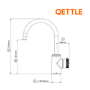 GRADE A1 - QETTLE Original Mini 2 in 1 Instant Boiling Water Tap 2 Litre - Chrome