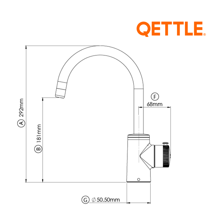 GRADE A1 - QETTLE Original Mini 2 in 1 Instant Boiling Water Tap 2 Litre - Chrome