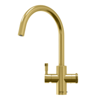 GRADE A1 - Qettle Signature Modern 4 in 1 Boiling Water Tap 4 Litre Round- Brass