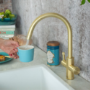 GRADE A1 - Qettle Signature Modern 4 in 1 Boiling Water Tap 4 Litre Round- Brass