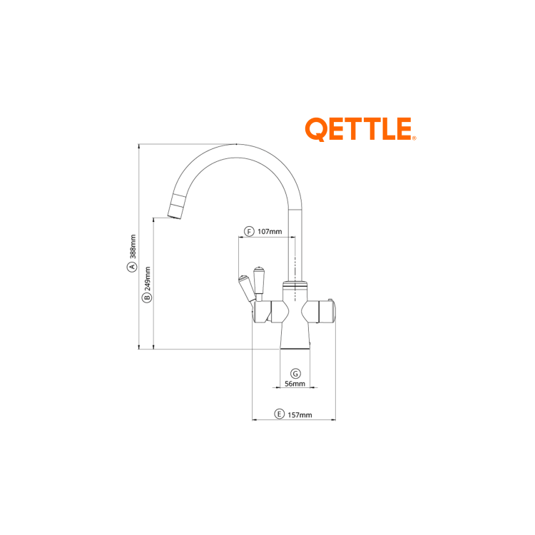 GRADE A1 - QETTLE Signature Classic 4 in 1 Instant Boiling Water Tap 7 Litre - Stainless Steel