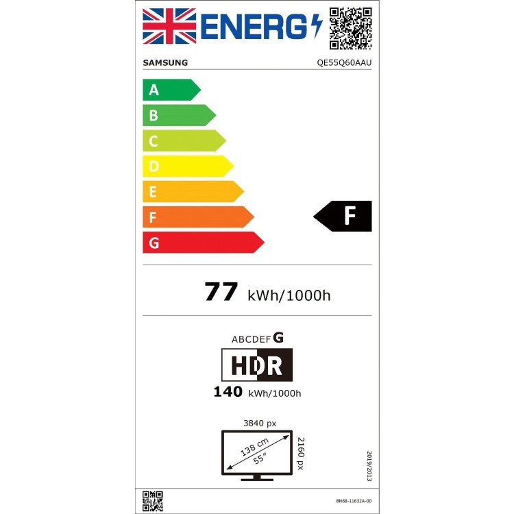 Refurbished Samsung 55" 4K Ultra HD with HDR10+ QLED Freesat HD Smart TV