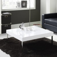 Square Gloss Coffee Table in White - Tiffany Square Gloss Coffee Table in White - Tiffany