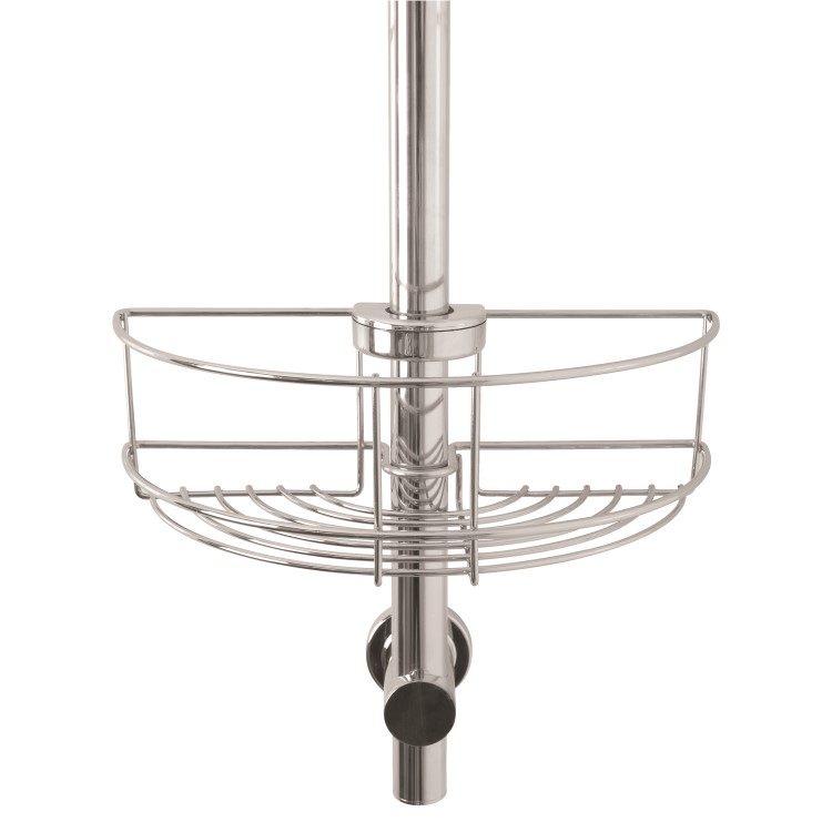 GRADE A1 - Chrome 1 Tier Shower Riser Rail Caddy