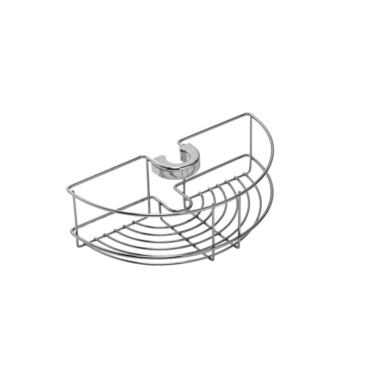 GRADE A1 - Chrome 1 Tier Shower Riser Rail Caddy