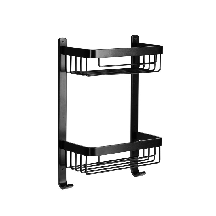 GRADE A1 - Black 2 Tier Shower Caddy - Croydex