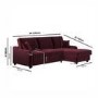 Burgundy Velvet Right-Hand 4-Seater Corner Sofa Bed with Storage - Quinn