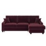 Burgundy Velvet Right-Hand 4-Seater Corner Sofa Bed with Storage - Quinn