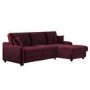 Burgundy Velvet Right-Hand 4-Seater Corner Sofa Bed with Storage - Quinn