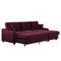 Burgundy Velvet Right-Hand 4-Seater Corner Sofa Bed with Storage - Quinn