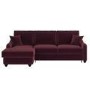 Burgundy Velvet Left-Hand 4-Seater Corner Sofa Bed with Storage - Quinn