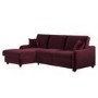 Burgundy Velvet Left-Hand 4-Seater Corner Sofa Bed with Storage - Quinn