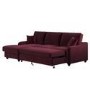 Burgundy Velvet Left-Hand 4-Seater Corner Sofa Bed with Storage - Quinn
