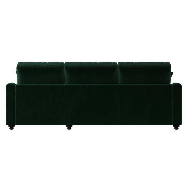 Dark Green Velvet Right Hand Corner Sofa Bed with Storage - Quinn