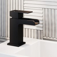 Black Waterfall Cloakroom Mono Basin Mixer Tap - Quadra