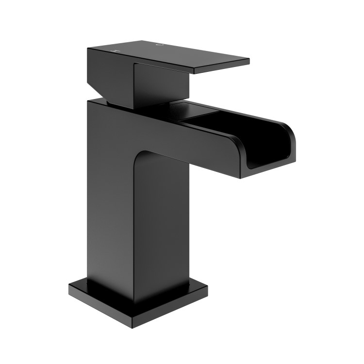 Black Waterfall Cloakroom Mono Basin Mixer Tap - Quadra