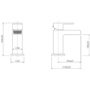 Black Waterfall Cloakroom Mono Basin Mixer Tap - Quadra