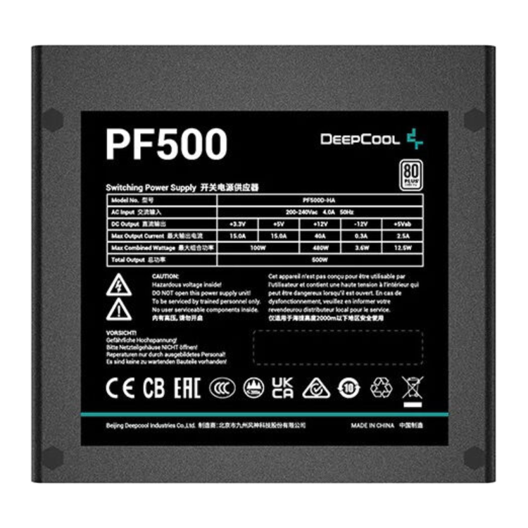 DeepCool PF500 500W Non Modular 80+ White Power Supply