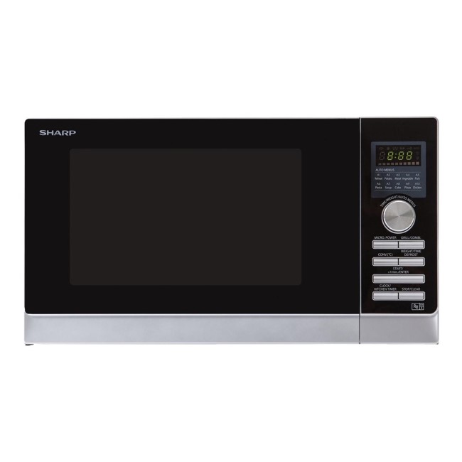 Sharp R843SLM 23L Digital Combination Microwave Oven with Grill - Silver & Black