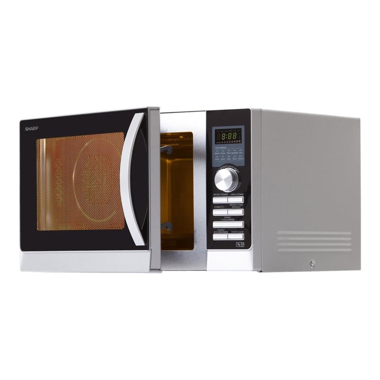 Sharp R843SLM 23L Digital Combination Microwave Oven with Grill - Silver & Black