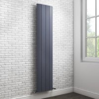 GRADE A1 - Vertical Anthracite Tall Flat Radiator - 1800 x 385mm