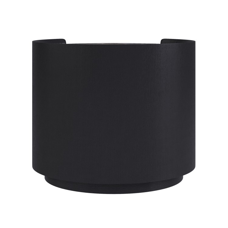 Black and Marble-Effect 2 Drawer Bedside Table - Raffaele