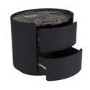 Black and Marble-Effect 2 Drawer Bedside Table - Raffaele