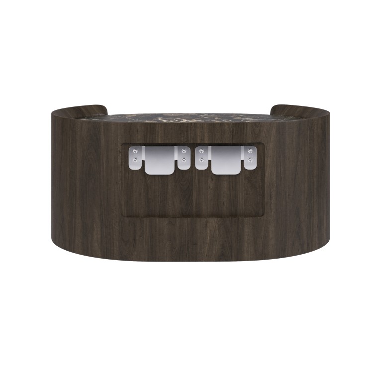 Walnut and Marble-Effect 1 Drawer Floating Bedside Table - Raffaele