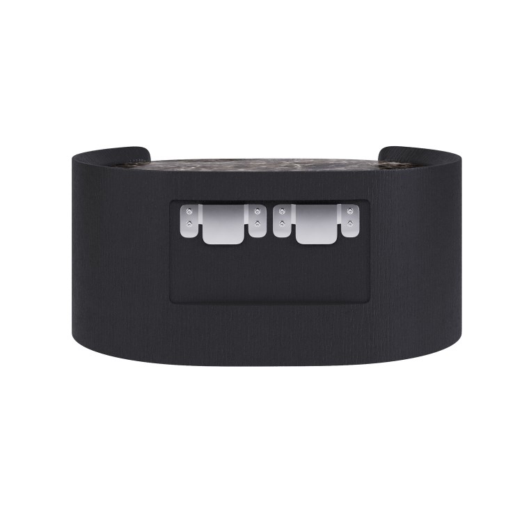 Black and Marble-Effect 1 Drawer Floating Bedside Table - Raffaele
