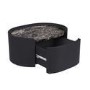 Black and Marble-Effect 1 Drawer Floating Bedside Table - Raffaele
