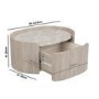Light Wood and Marble-Effect 1 Drawer Floating Bedside Table - Raffaele