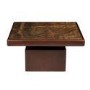 Large Mango Wood and Green Marble Square Coffee Table - Rana