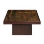 Large Mango Wood and Green Marble Square Coffee Table - Rana