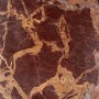 Large Mango Wood and Red Marble Square Coffee Table - Rana