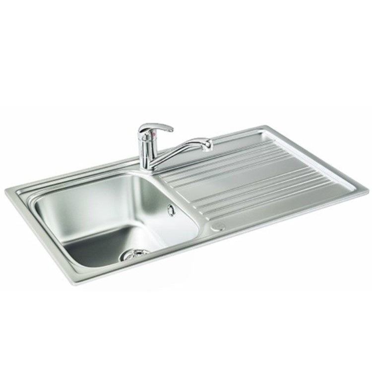 Carron Phoenix Rapid 90 1 Bowl Inset Kitchen Sink - Stainless Steel