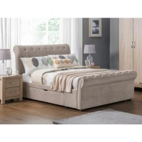 Julian Bowen Ravello Storage Bed in Mink Velvet - King Size Julian Bowen Ravello Storage Bed in Mink Velvet - King Size
