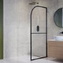 900mm Black Curved Glass Shower Screen for Wet Room & Walk In Shower - Raya