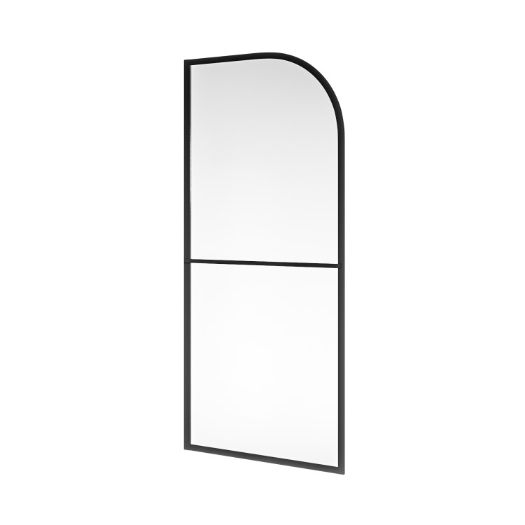900mm Black Curved Glass Shower Screen for Wet Room & Walk In Shower - Raya