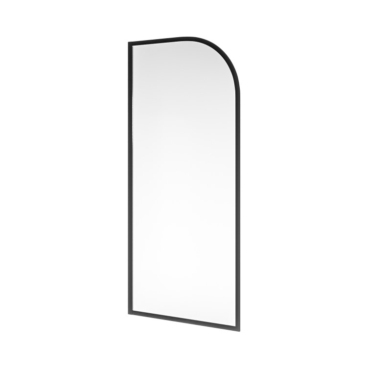 900mm Black Curved Glass Shower Screen for Wet Room & Walk In Shower - Raya