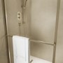 900mm Brushed Brass Curved Glass Shower Screen for Wet Room & Walk In Shower - Raya