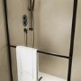 900mm Black Curved Glass Shower Screen for Wet Room & Walk In Shower - Raya
