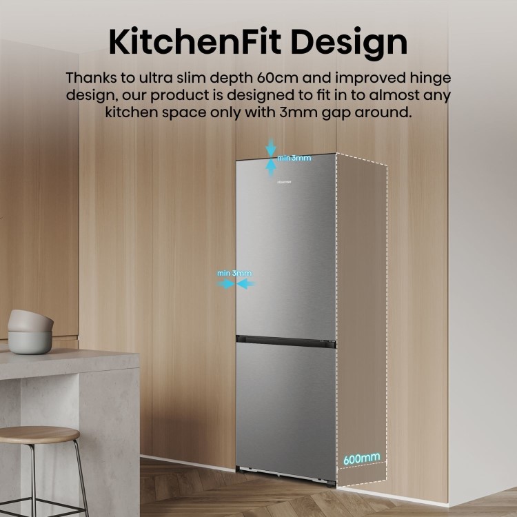 Hisense KitchenFit 330 Litre 60/40 Fridge Freezer - Silver